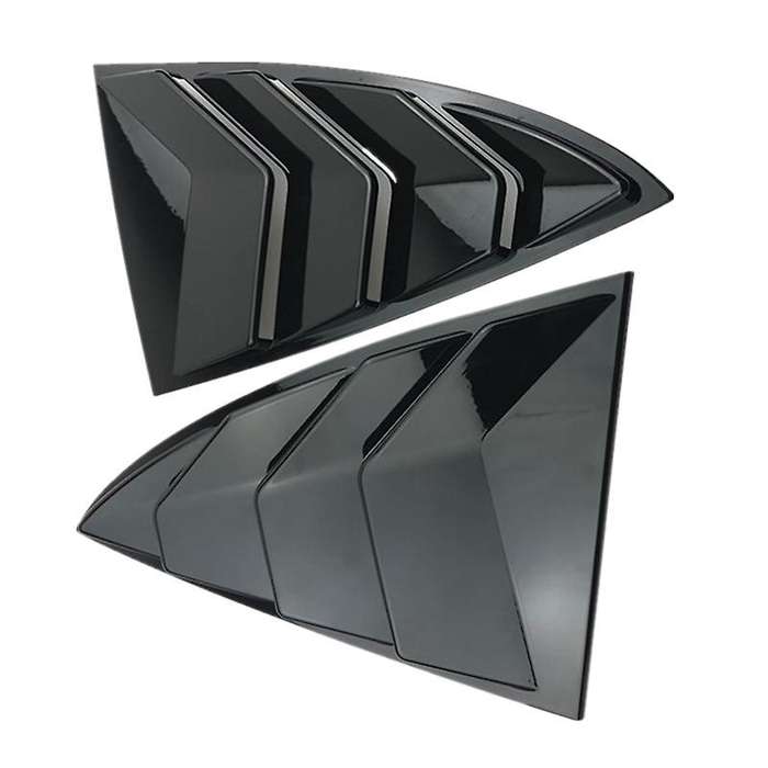 for ABS Rear Window Blinds Decorative Patch Exterior-Piano Black
