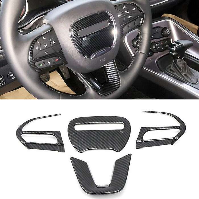 for ABS Carbon Fiber Interior Steering Wheel Decorative Cover Trim