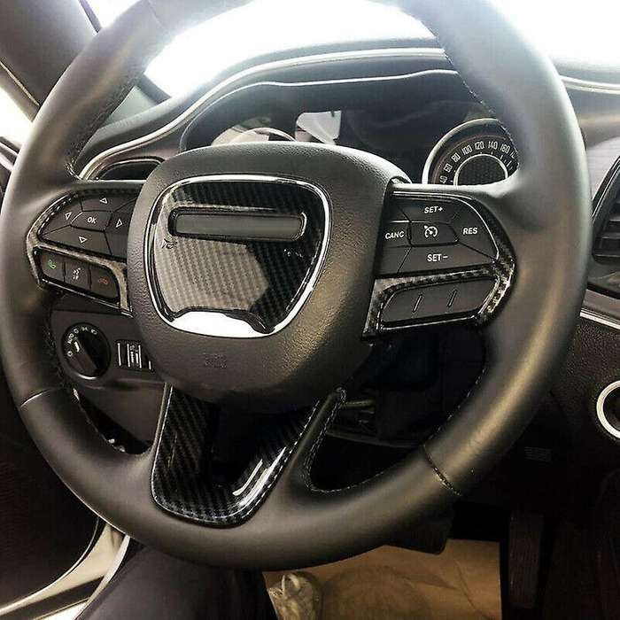 for ABS Carbon Fiber Interior Steering Wheel Decorative Cover Trim