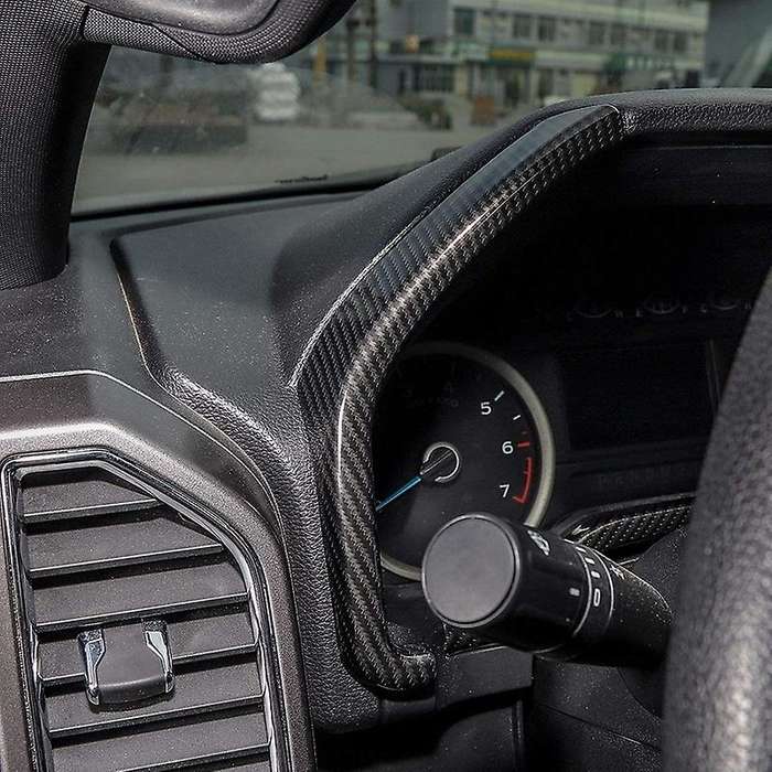 for ABS Carbon Fiber Steering Wheel Trim, Dash Board Cover 2015-2019 , 2017-2019 F250 F350, 4Pcs