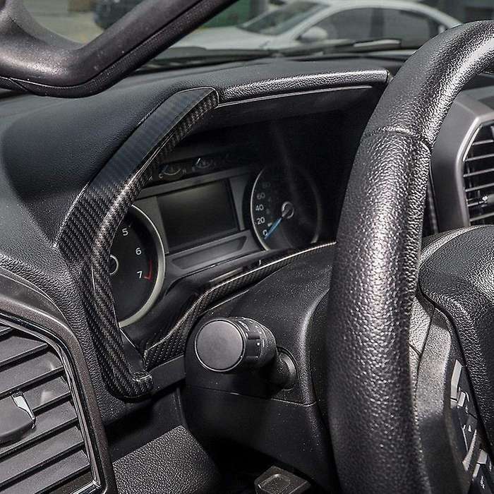 for ABS Carbon Fiber Steering Wheel Trim, Dash Board Cover 2015-2019 , 2017-2019 F250 F350, 4Pcs