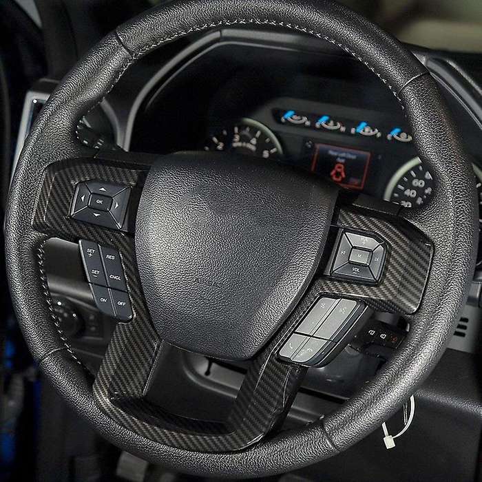 for ABS Carbon Fiber Steering Wheel Trim, Dash Board Cover 2015-2019 , 2017-2019 F250 F350, 4Pcs