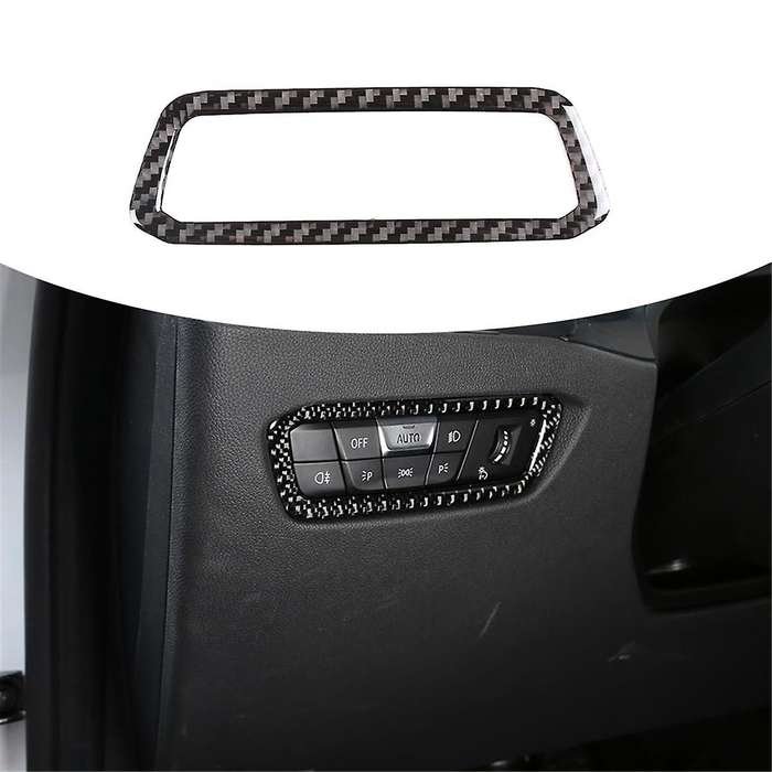 for A90 2019-2023 Soft Carbon Fiber Headlight Switch Cover Trim Frame Interior Accessories