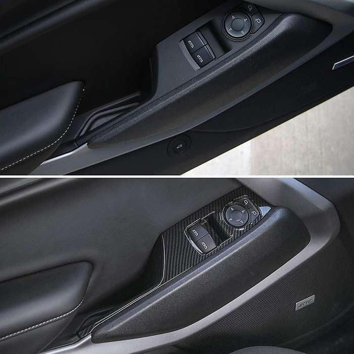 for Accessories Window Lift Panel Trim for 2017-2021 LHD (Carbon Fiber Grain)