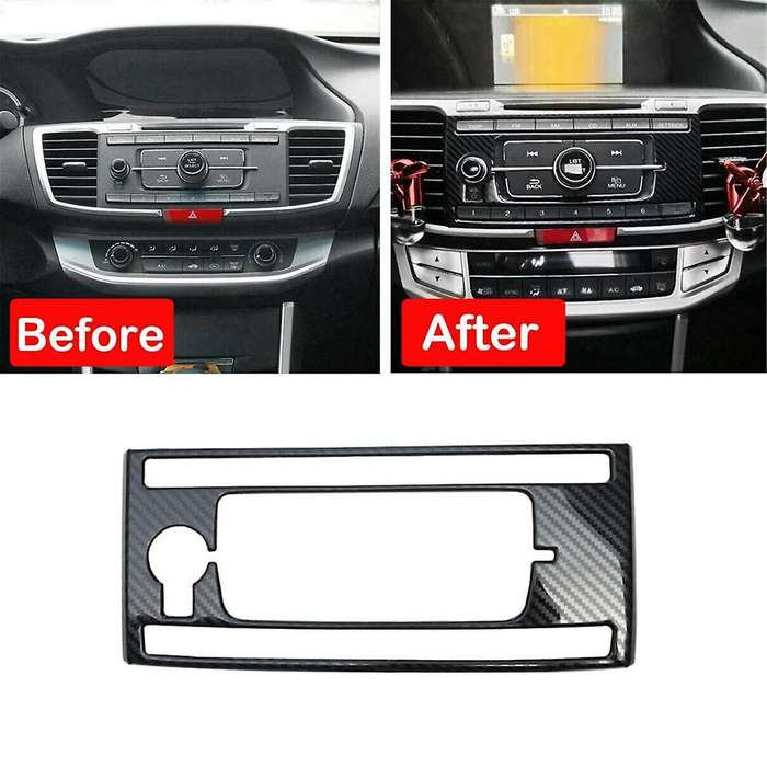 for Accord 2013 - 2017 Carbon Fiber Steel Center Console Panel Cover Trim