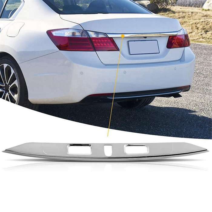 for Accord 2013-2015 Car Rear License Garnish Molding Chrome Trims 74890t2fa11
