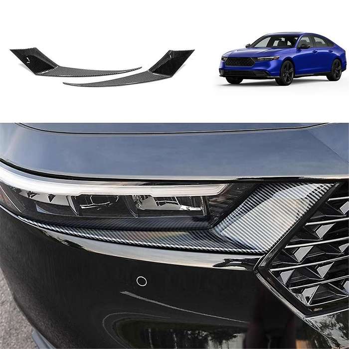 for Accord 2023 2024 11th Car Headlight Head Light Lamp Eyebrow Cover Moulding Trim Accessorie (abs