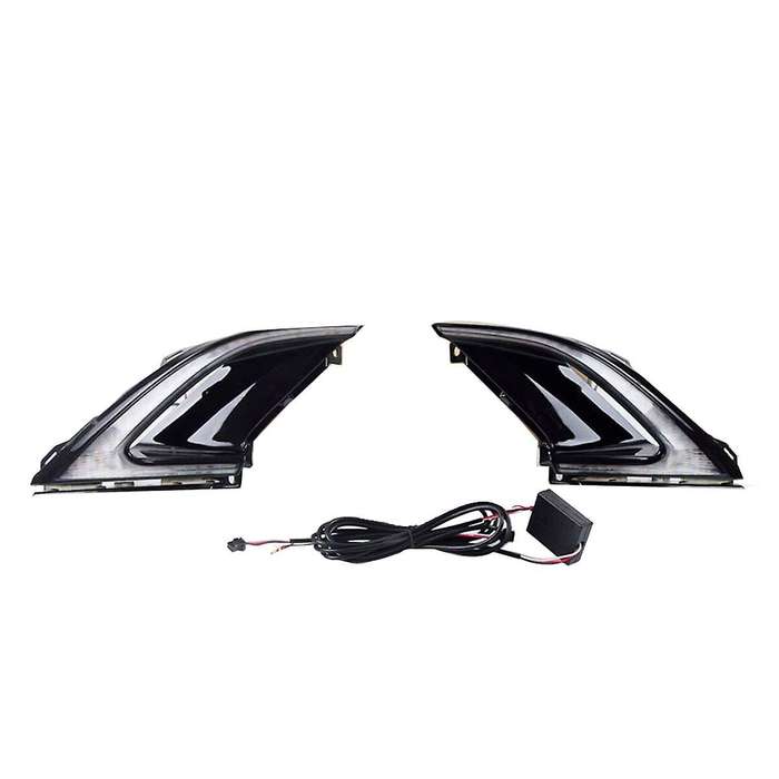 for Accord 23-24 Front Bumper Fog Lamp Led White Daytime Running Lamp+yellow Turn Signal Lamp+blue N
