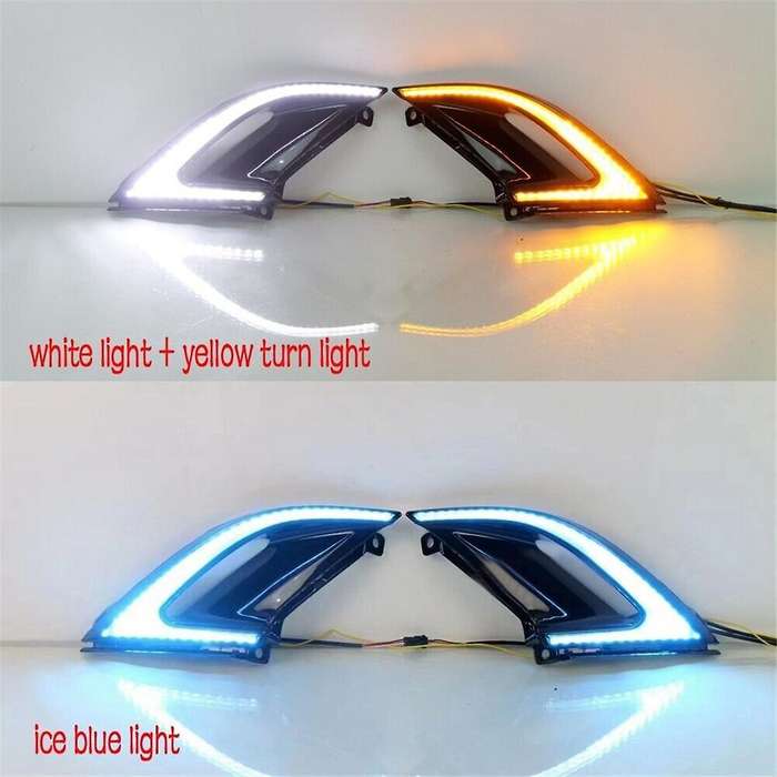 for Accord 23-24 Front Bumper Fog Lamp Led White Daytime Running Lamp+yellow Turn Signal Lamp+blue N