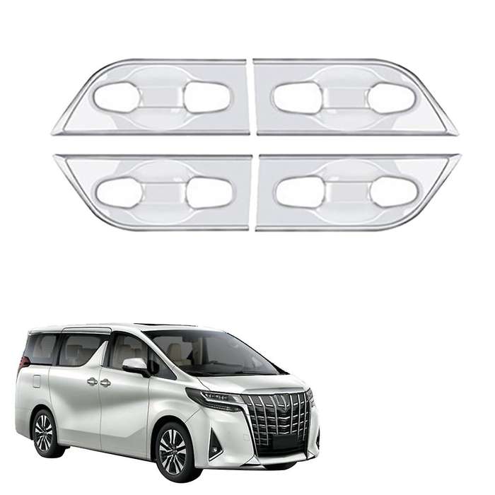 for Alphard 2015-2020 Silver External Door Handle Bowl Cover Cup Cavity Trim Insert Molding Garnish