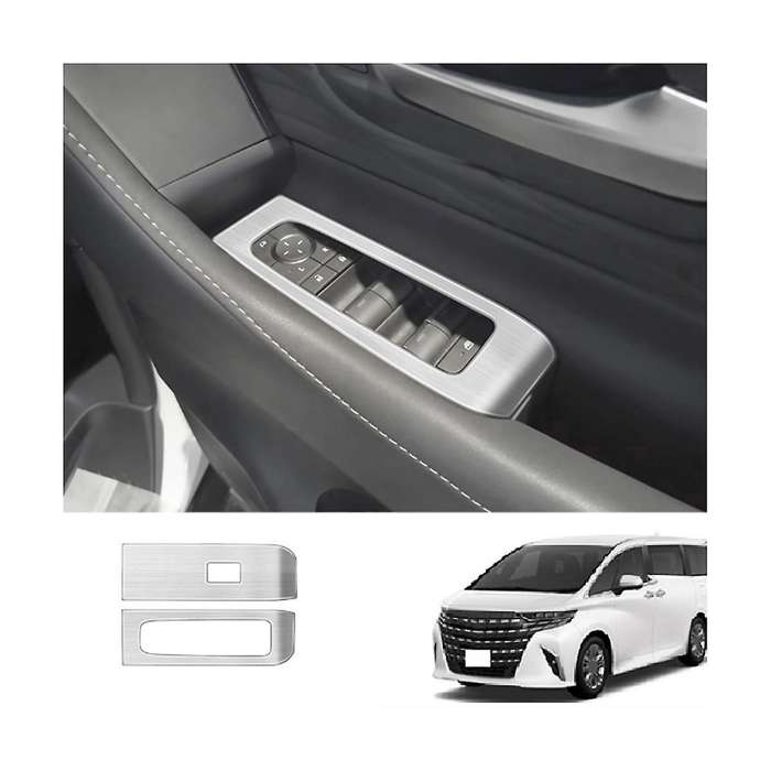 for Alphard 40 Series 2023+ Stainless Steel Door Armest Window Lift Switch Glass Control Panle Cover