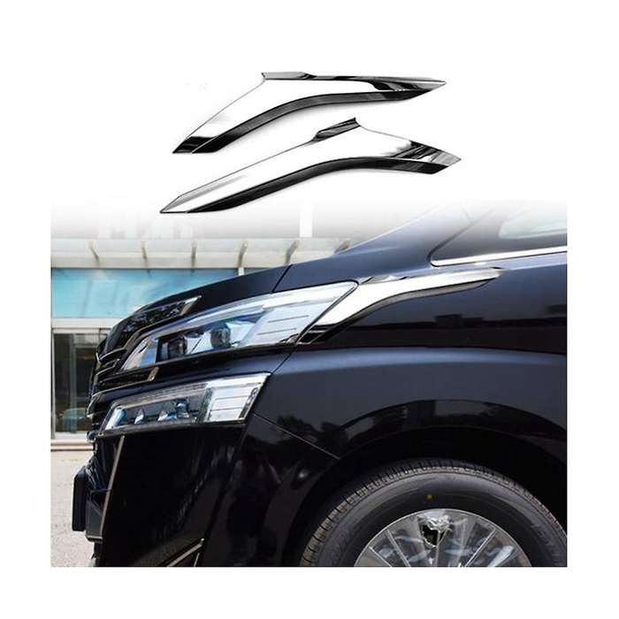 for Alphard Vellfire 2016-2019 Car Abs Chrome Front Headlight Lamp Cover Garnish Strip Eyebrow Cove