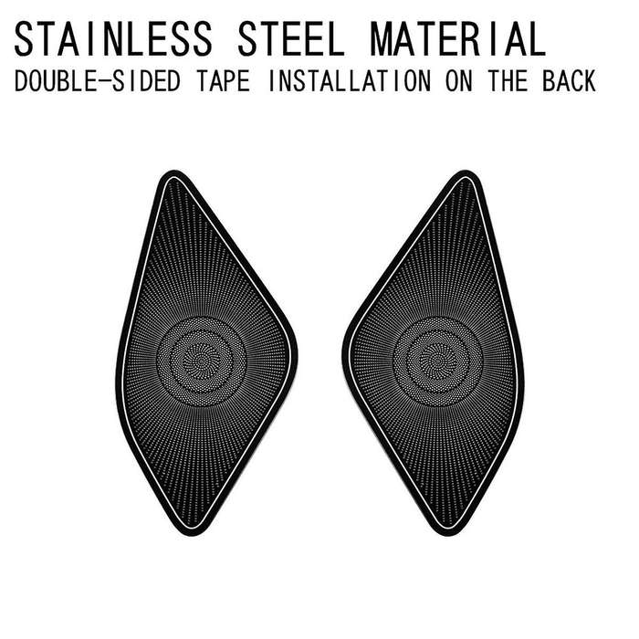 for Alphard 40 Series 2023+ Stainless Steel Middle Door Loudspeaker Cover Interior Accessories Black