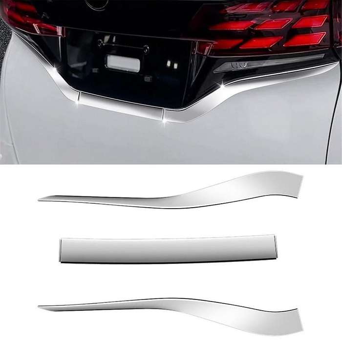 for Alphard Vellfire 40 Series 2023 2024 Car Rear License Plate Strip Cover Decorative Trim Accesso