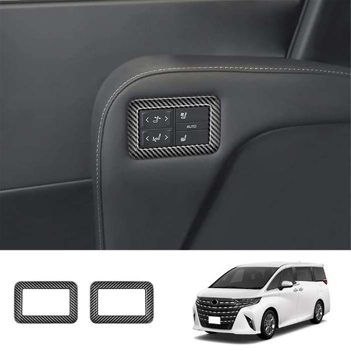 for ALPHARD/VELLFIRE 40 Series 2023+ Car Middle Row Seat Control Pane Trim Frame Sticker Carbon Fibe