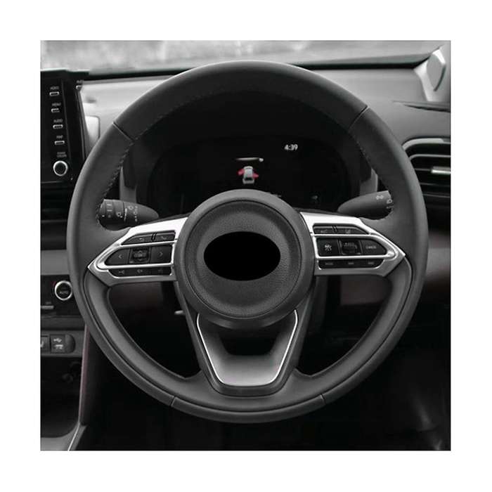 for Aqua/prius C 2020 2021 Car Abs Silver Interior Steering Wheel Cover Trim Moldings