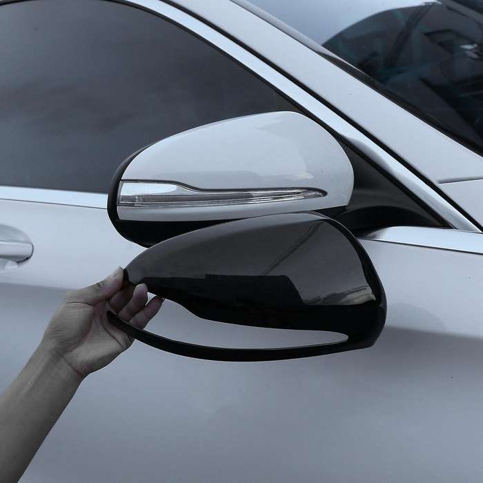 for B C E S GLC Class W205 W213 W253 Glossy Black ABS Side Rear View Mirror Cover Trim