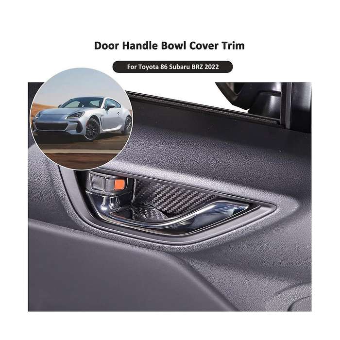 for BRZ 2022 Dry Carbon Fiber Car Inner Door Handle Bowl Cover Trim Decoration Sticker Accessories -
