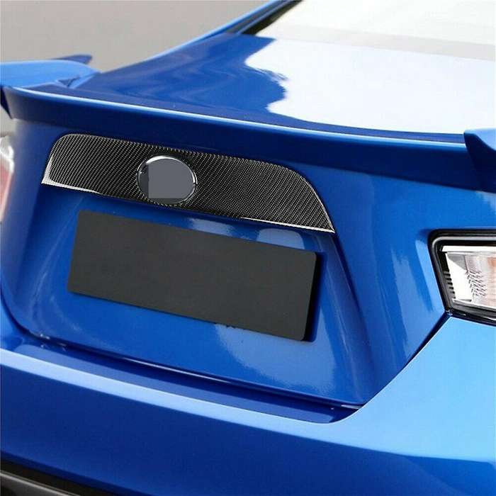 for BRZ 86 Carbon Fiber Rear Car Tail Label Trim Strip Car Exterior Sticker Accessories(Black)