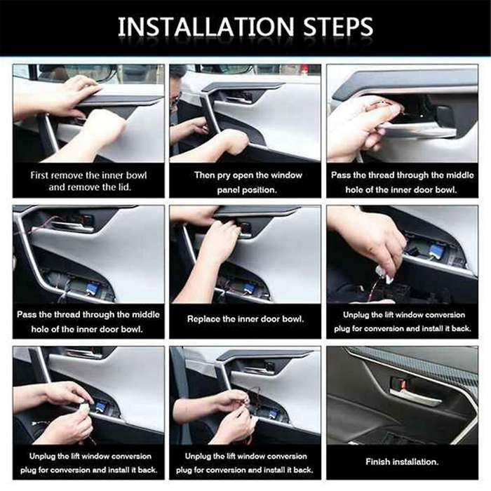 for C- 2018-2023 Inner Door Handle Bowl Atmosphere Light Car Door Bowl Handle Frame LED Ice Blue Li