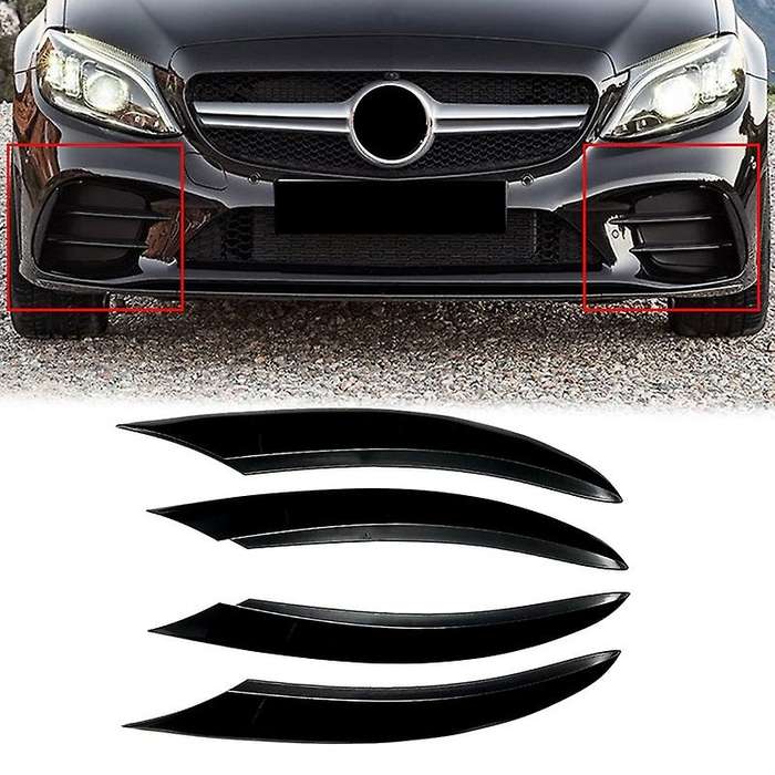for C Class W205 C180L C260 C300 2019-2021 Air Intake Grille Strips Trim Car Accessories 4Pcs Carbon