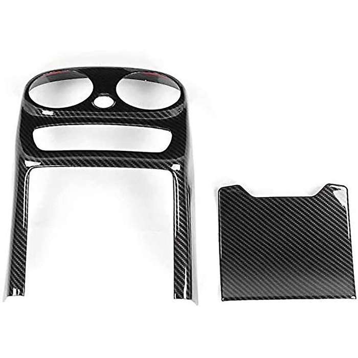 for C Class W205 2019 2020 Car Carbon Fiber Rear Air Outlet Vent Frame Armrest Anti-Kick Cover Trim