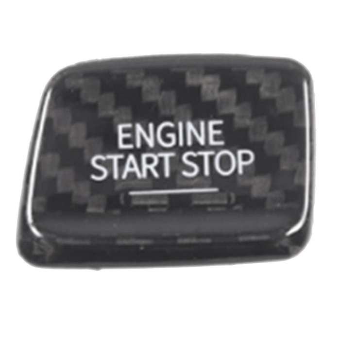 for C7 2014-2019 Real Carbon Fiber Car Start Trim Sticker Engine Start Stop Button Switch Trim Black