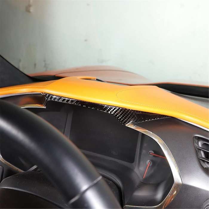 for C7 2014-2019 Soft Carbon Fiber Car Dashboard Panel Strips Instrunment Cover Trim Sticker Accesso