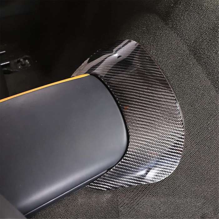for C7 2014-2019 Soft Carbon Fiber Car Central Control Armrest Box Rear Panel Cover Trim Sticker Ac