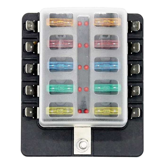 for Car Boat RV 32V 10 Way Blade Type Plug Type Holder LED Warning Light