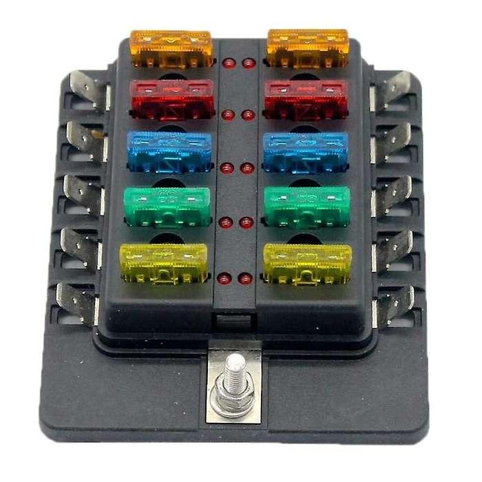 for Car Boat RV 32V 10 Way Blade Type Plug Type Holder LED Warning Light