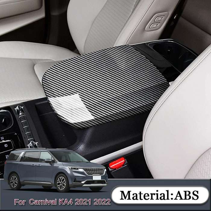for Carnival Ka4 2021 2022 Carbon Fiber Center Console Armrest Box Protector Panel Cover Trim Stick