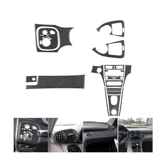 for C-class W203 2005-2007 Carbon Fiber Full Interior Set Trim Cover Decoration Sticker Accessories