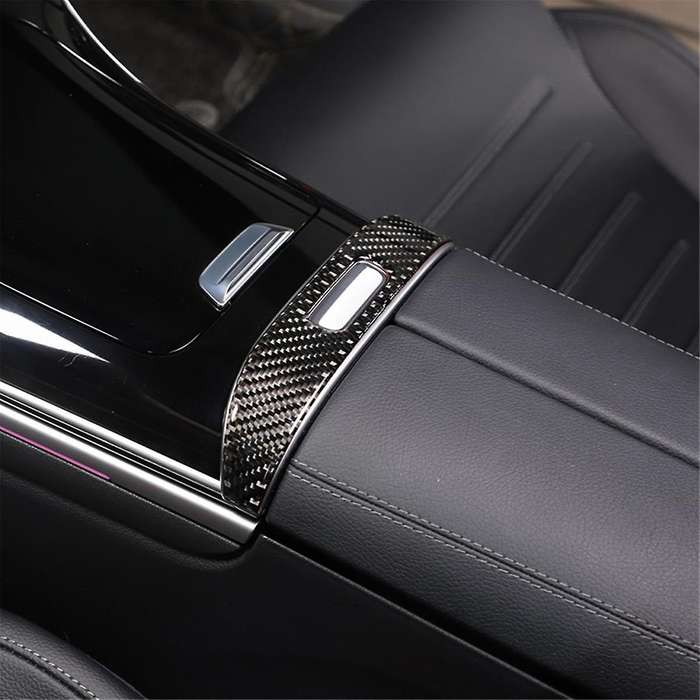 for C-class W206 2022 2023 Soft Carbon Fiber Car Armrest Panel Switch Cover Trim Sticker Accessorie