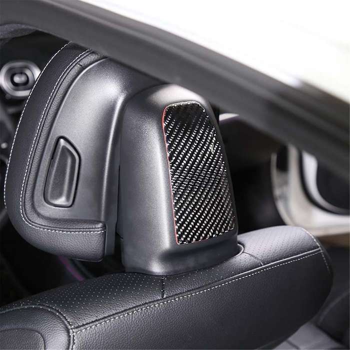 for C-Class W206 2022 2023 Soft Carbon Fiber Car Seat Headrest Cover Trim Sticker Interior Accessori
