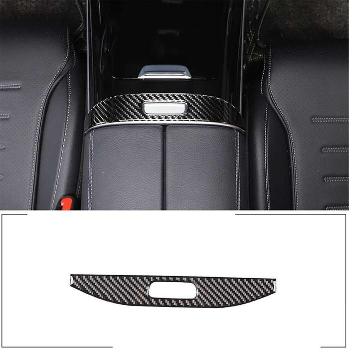 for C-Class W206 2022 2023 Soft Carbon Fiber Car Armrest Panel Switch Cover Trim Sticker Accessories