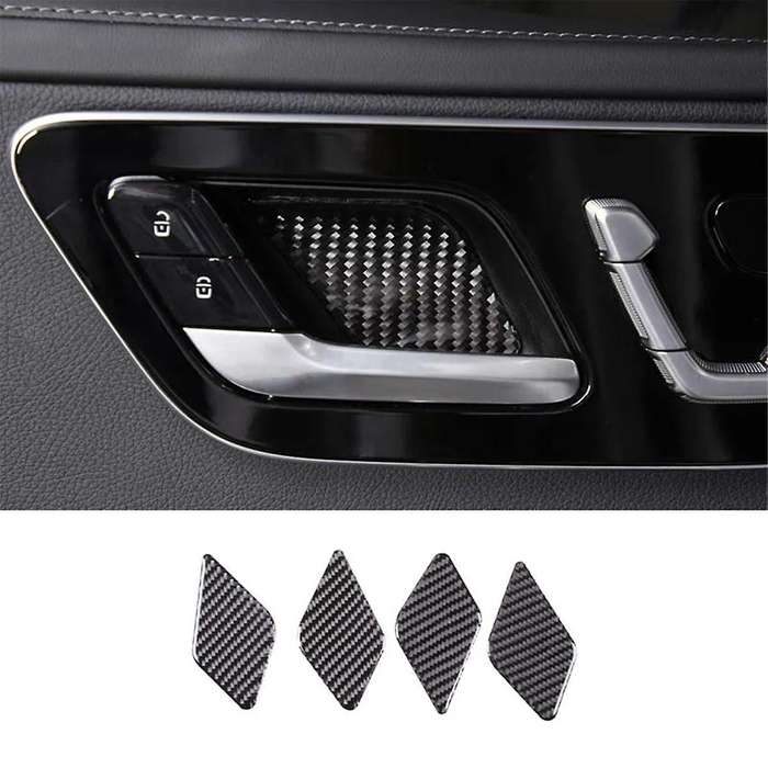 for C-class W206 2022 2023 Soft Carbon Fiber Car Inner Door Handle Bowl Cover Trim Sticker Accessor