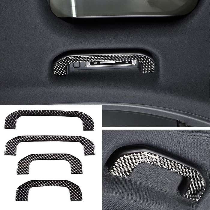 for C-Class W206 2022 2023 Soft Carbon Fiber Car Roof Grab Handle Cover Decorative Trim Accessories