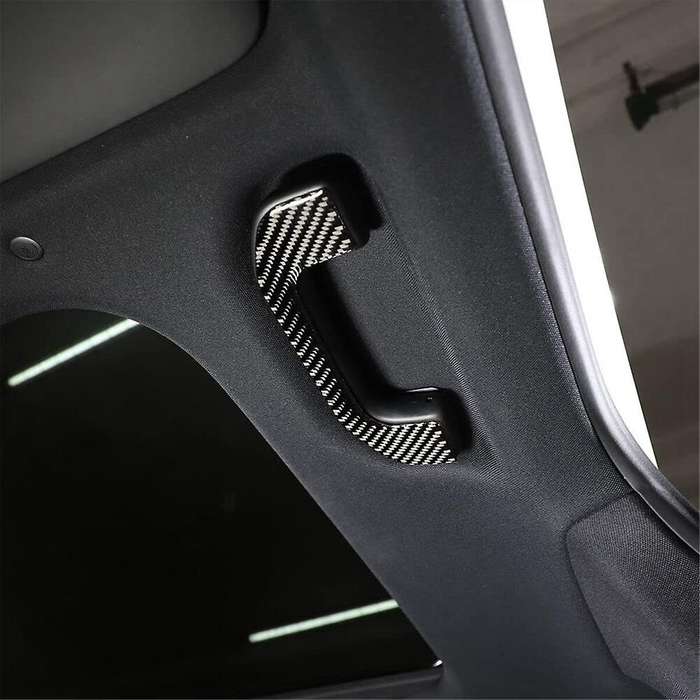 for C-Class W206 2022 2023 Soft Carbon Fiber Car Roof Grab Handle Cover Decorative Trim Accessories