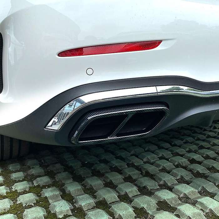 for C-Class W206 C200 C260 C300 2022+ Car Tail Throat Exhaust Pipe Muffler Tip Cover ABS Carbon Fibe