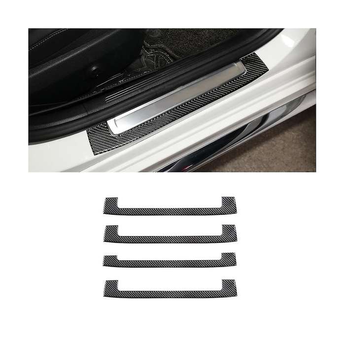 for C-class W206 C200 C260 2022 Carbon Fiber Car Outer Door Sill Cover Panel Protection Trim Sticke