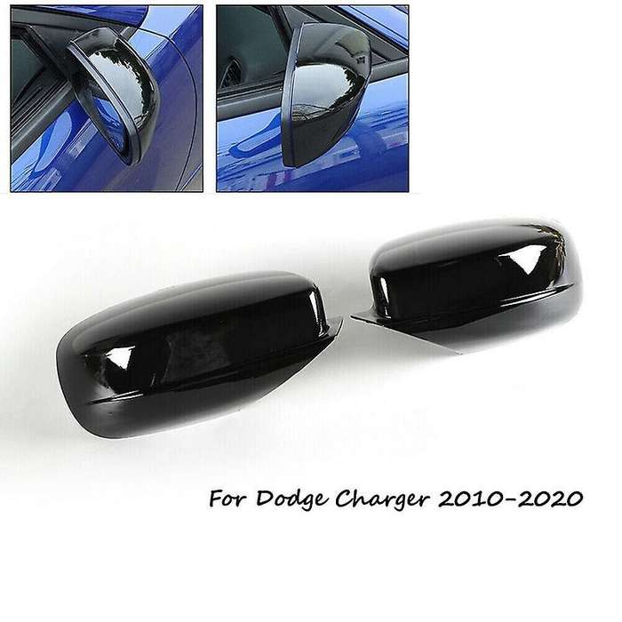 for Charger Side Door Rearview Mirror Cover Decoration Trim for Charger 2010-2020 ABS Black
