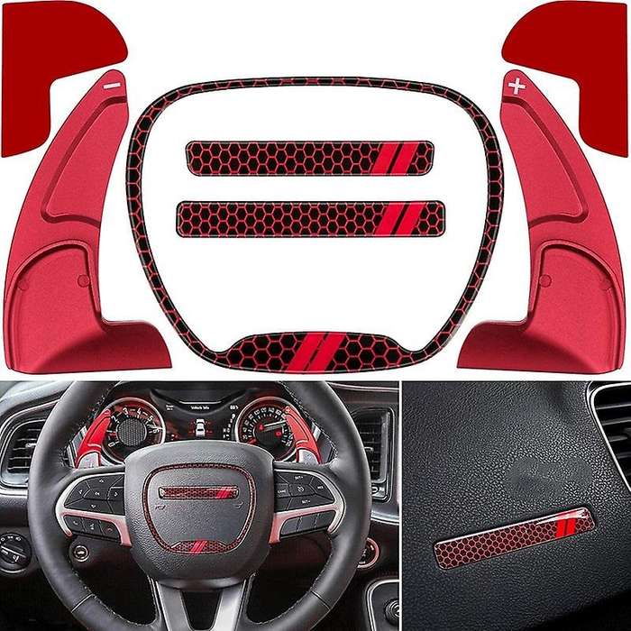 for Charger Durango 2015-2020 Interior Accessories Steering Wheel Shift Paddle Extended+Emblem Kit