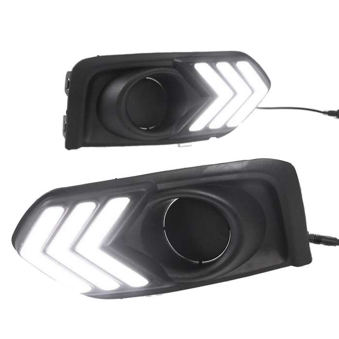 for City 2017-2018 Pair Front LED DRL Daytime Running Light with Turn Signal Lamp Fog Light