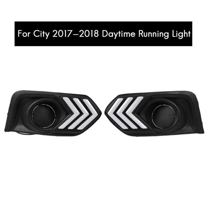 for City 2017-2018 Pair Front LED DRL Daytime Running Light with Turn Signal Lamp Fog Light