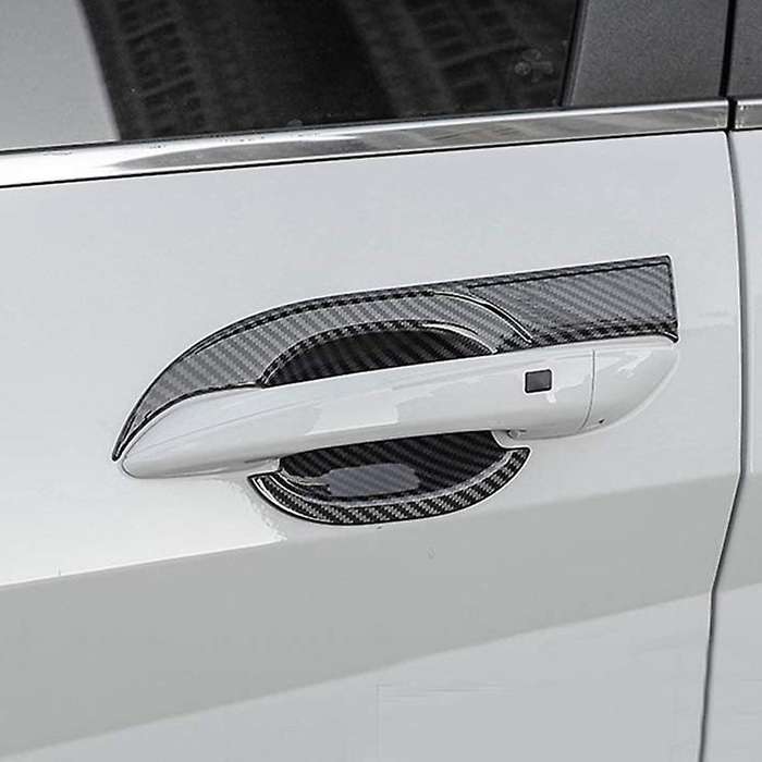 for CN7 2021 Car Accessories Side Door Handle Bowl Cover Trim Decor Frame Sticker, Carbon Fiber Grai