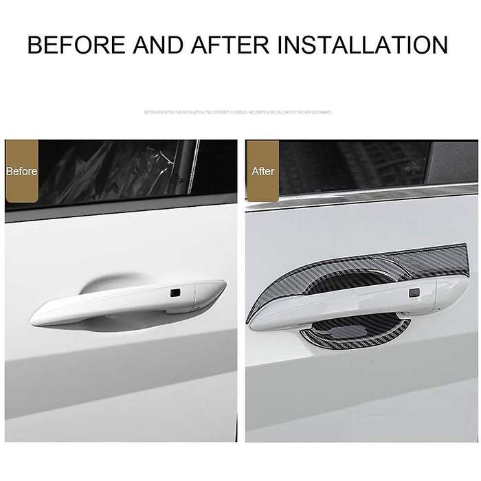 for CN7 2021 Car Accessories Side Door Handle Bowl Cover Trim Decor Frame Sticker, Carbon Fiber Grai
