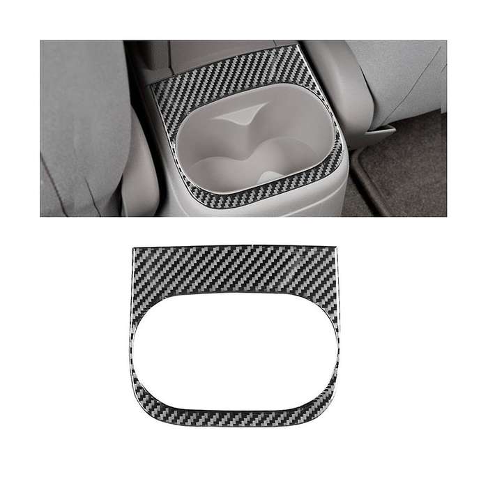 for Cobalt 2005-2010 Soft Carbon Fiber Car Rear Seat Water Cup Holder Cover Trim Sticker Accessories