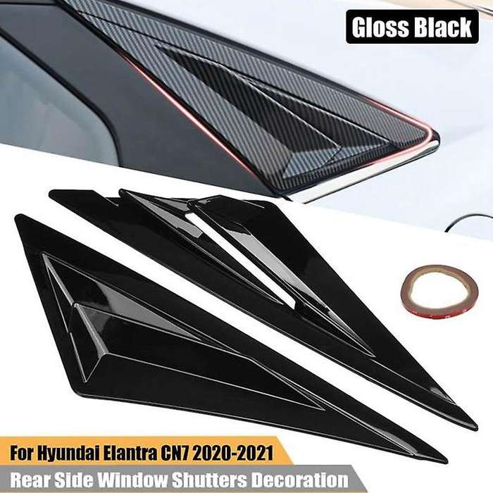 for CN7 2020-2021 2PCS/Set Rear Side Window Shutters Decoration Trim Body Kits Glossy Black