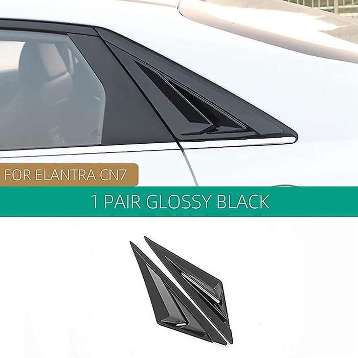 for CN7 2020-2021 2PCS/Set Rear Side Window Shutters Decoration Trim Body Kits Glossy Black